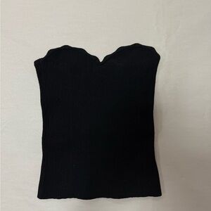 Wilfred Black Ribbed Knit Tube Top
